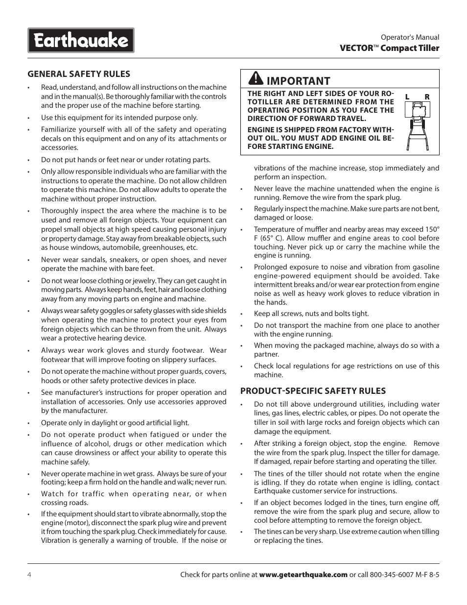 Important | EarthQuake 26750 User Manual | Page 4 / 24