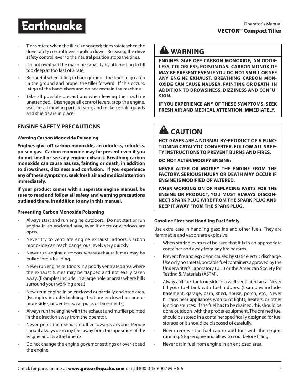 Caution, Warning | EarthQuake 26750 User Manual | Page 5 / 24