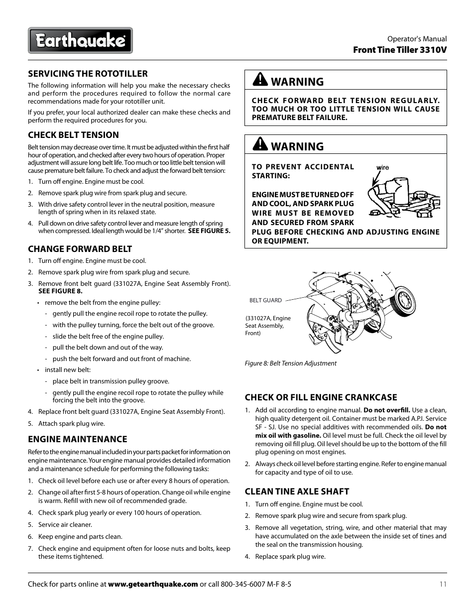 Warning | EarthQuake 3310V User Manual | Page 11 / 20