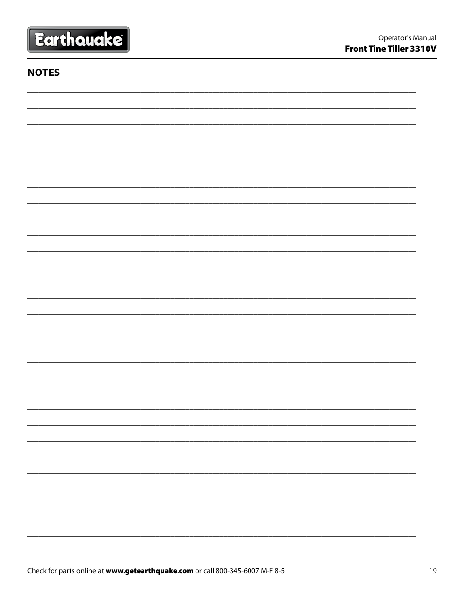 EarthQuake 3310V User Manual | Page 19 / 20