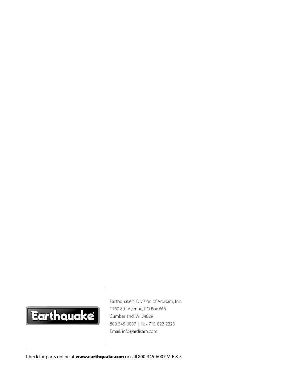 EarthQuake 3310V User Manual | Page 20 / 20