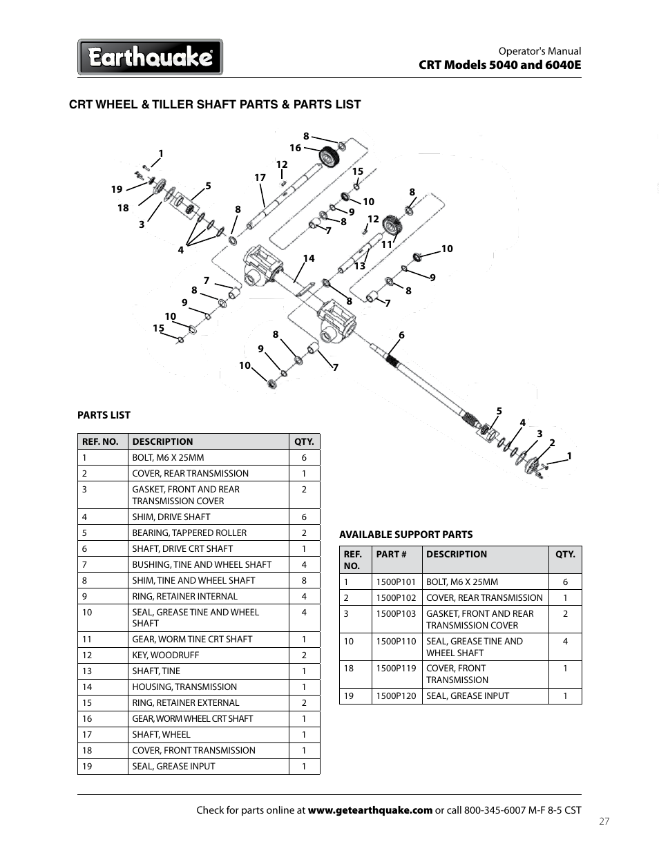 EarthQuake 6040E User Manual | Page 27 / 28
