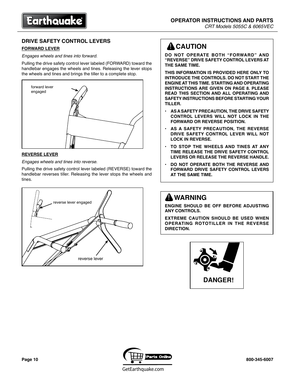 Warning, Caution | EarthQuake 6065VEC User Manual | Page 10 / 28