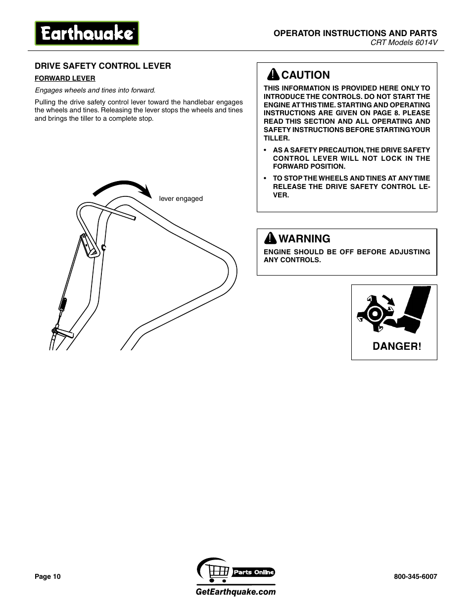 Warning, Caution | EarthQuake 6014V User Manual | Page 10 / 28