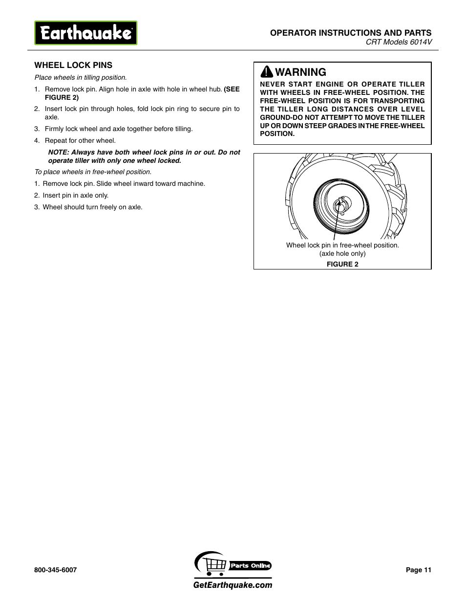 Warning | EarthQuake 6014V User Manual | Page 11 / 28
