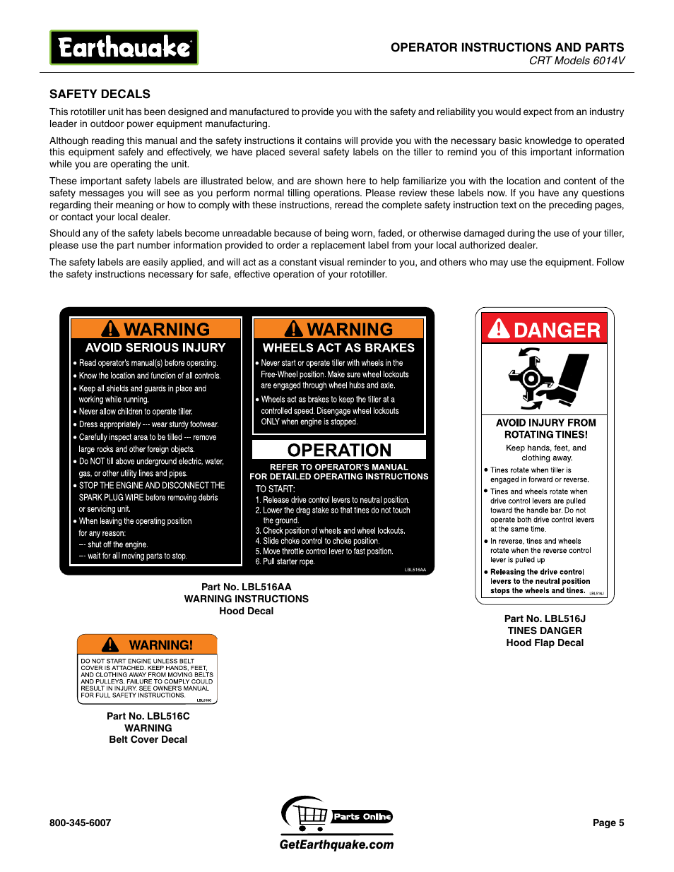 EarthQuake 6014V User Manual | Page 5 / 28