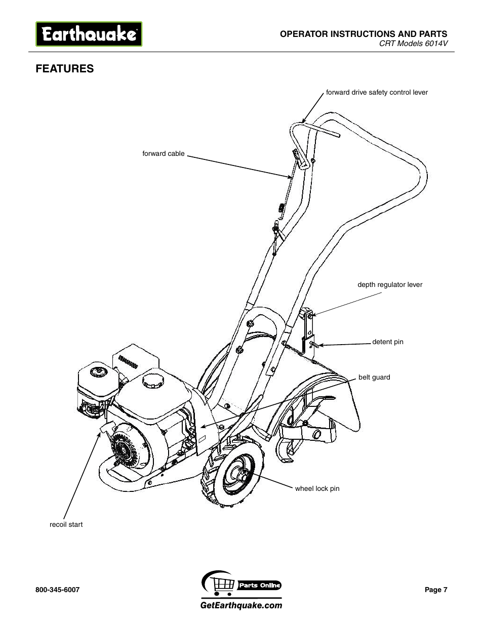 Features | EarthQuake 6014V User Manual | Page 7 / 28