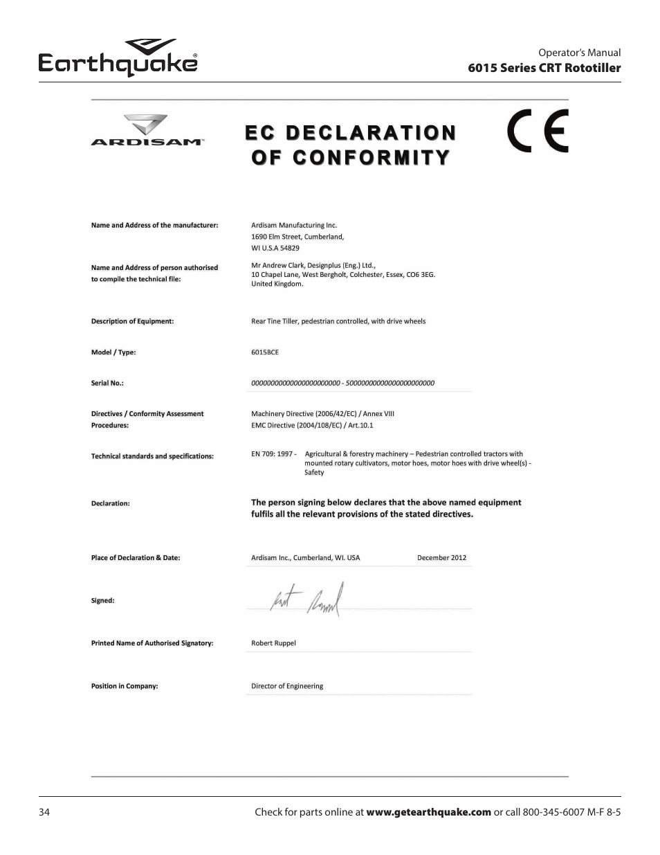 EarthQuake 6015V User Manual | Page 34 / 36