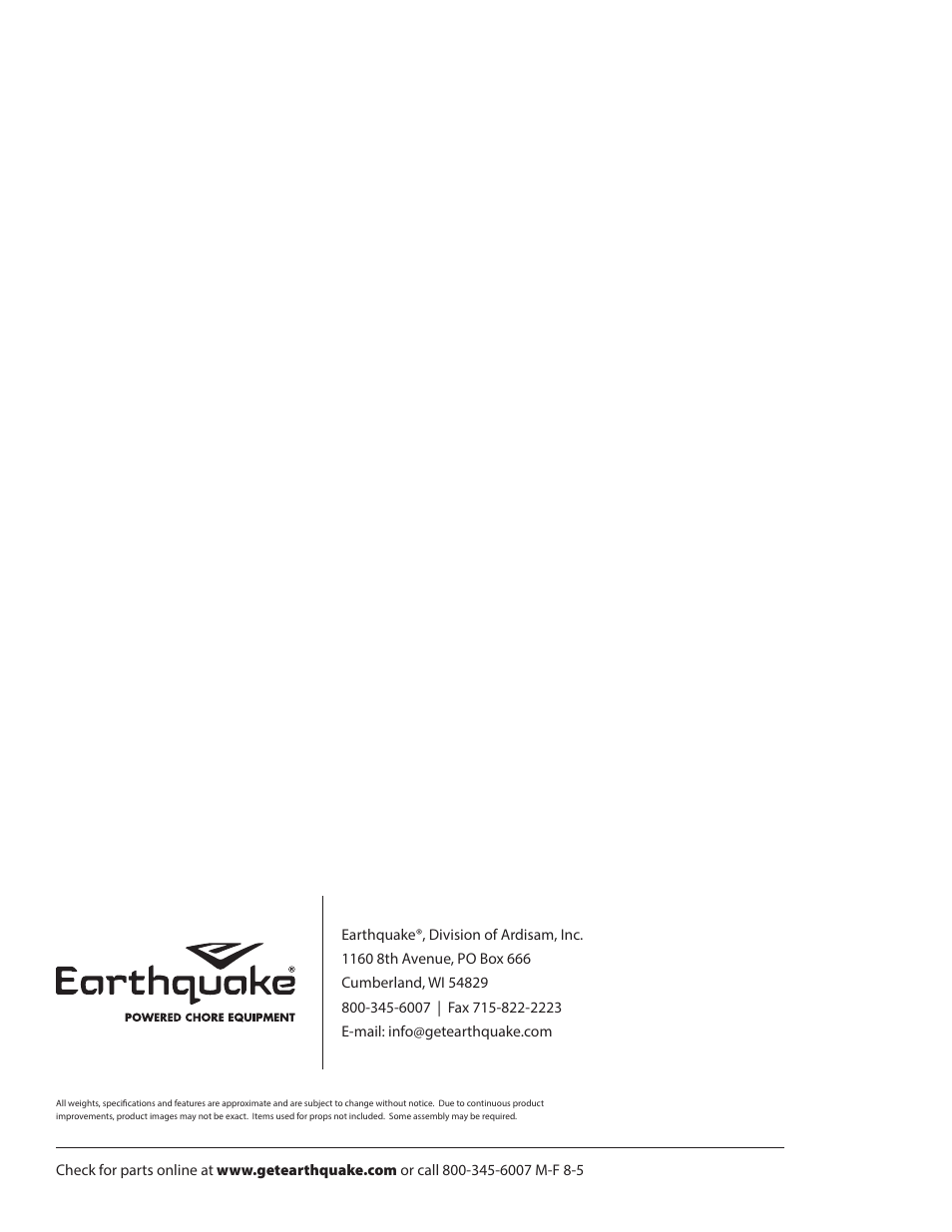 EarthQuake 6015V User Manual | Page 36 / 36