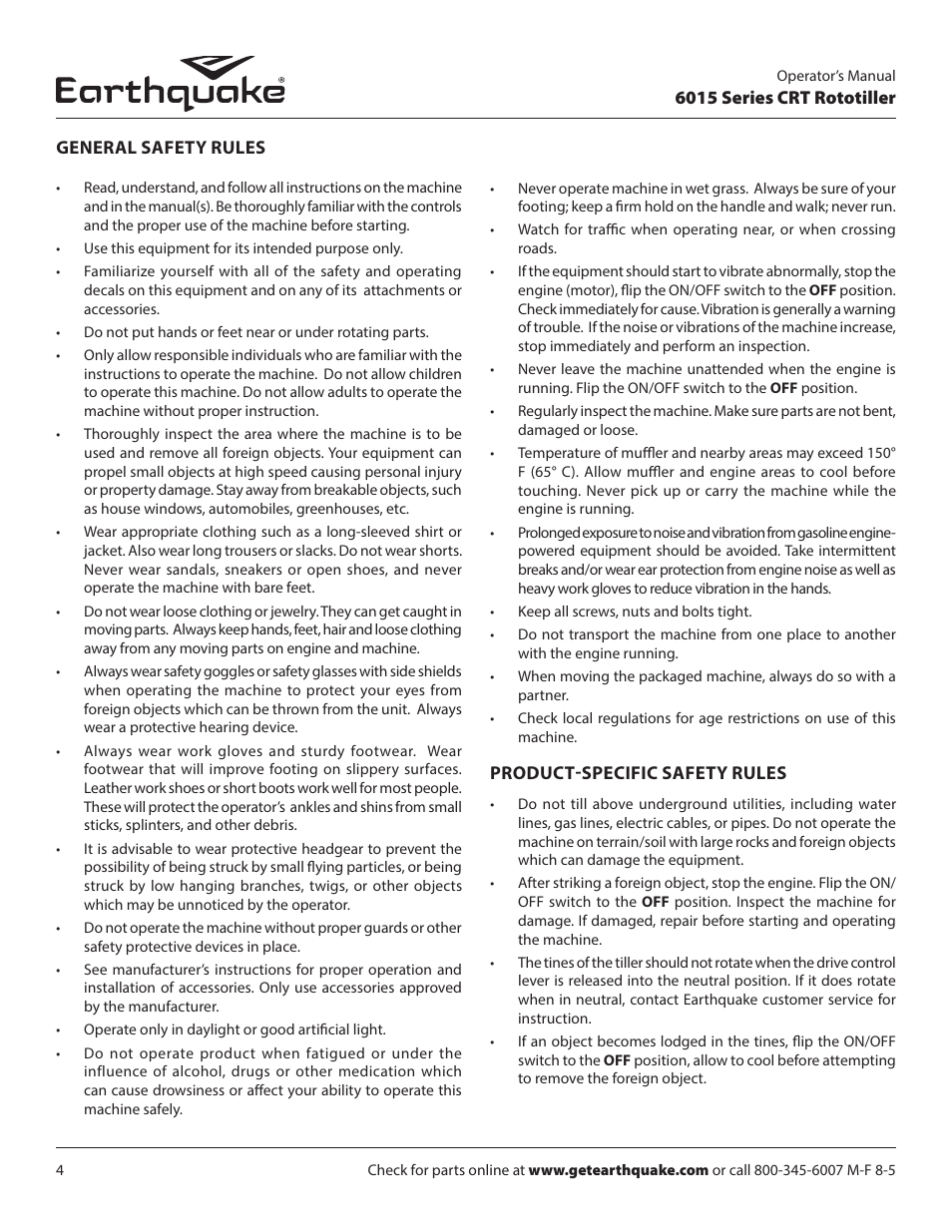 EarthQuake 6015V User Manual | Page 4 / 36