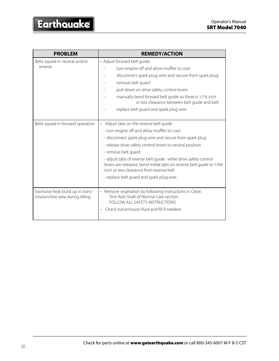 EarthQuake 7040 User Manual | Page 20 / 28