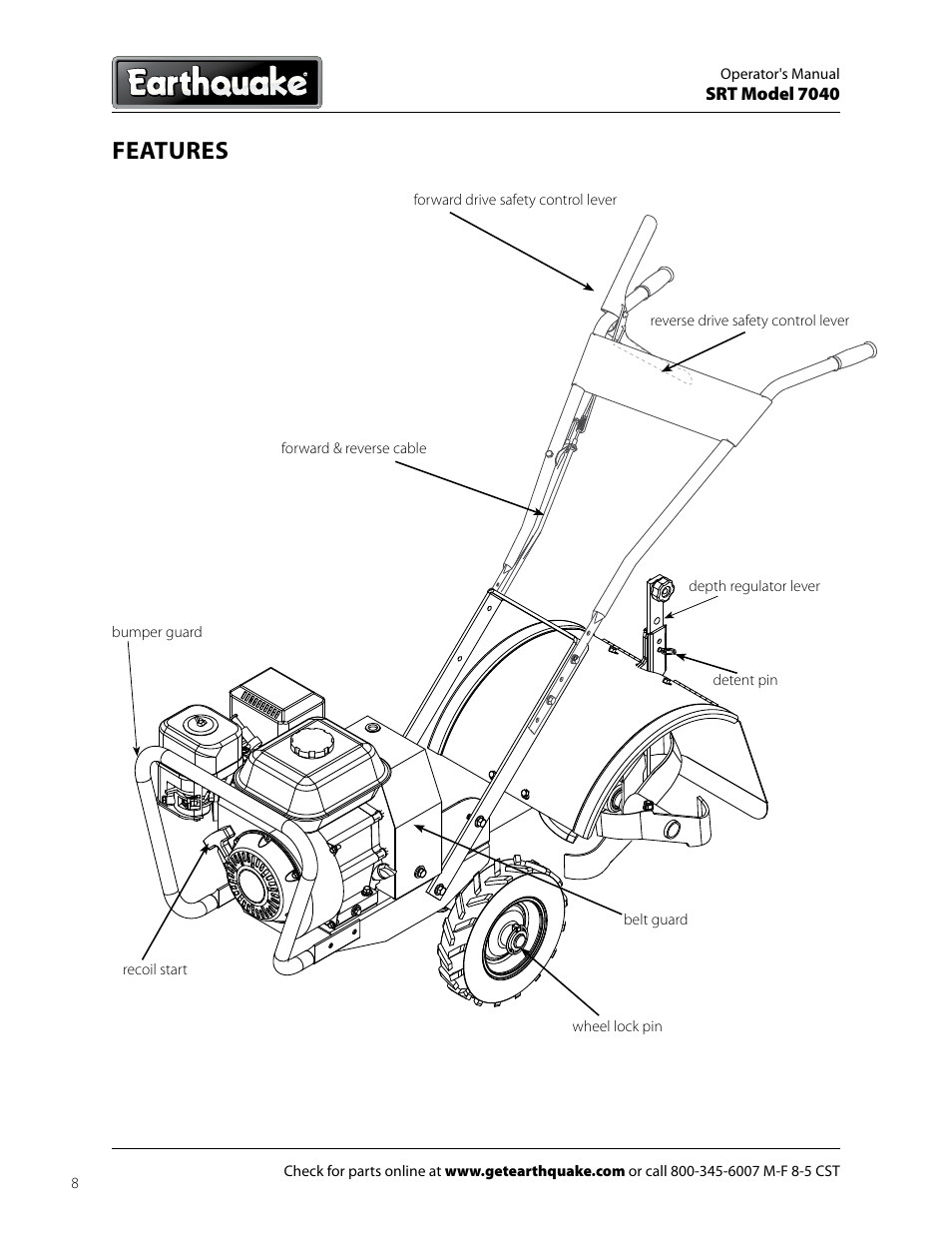 Features | EarthQuake 7040 User Manual | Page 8 / 28