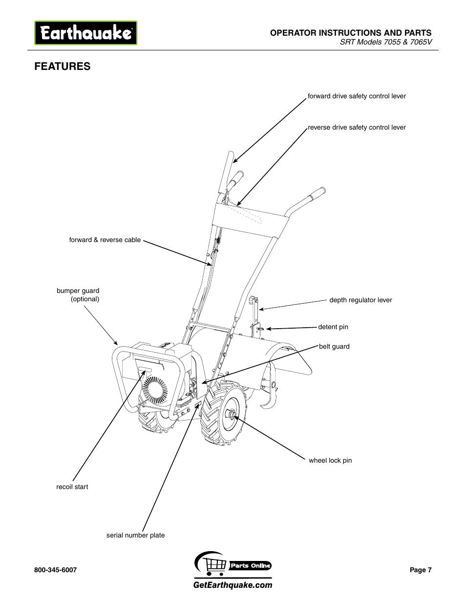 Features | EarthQuake 7055 User Manual | Page 7 / 28