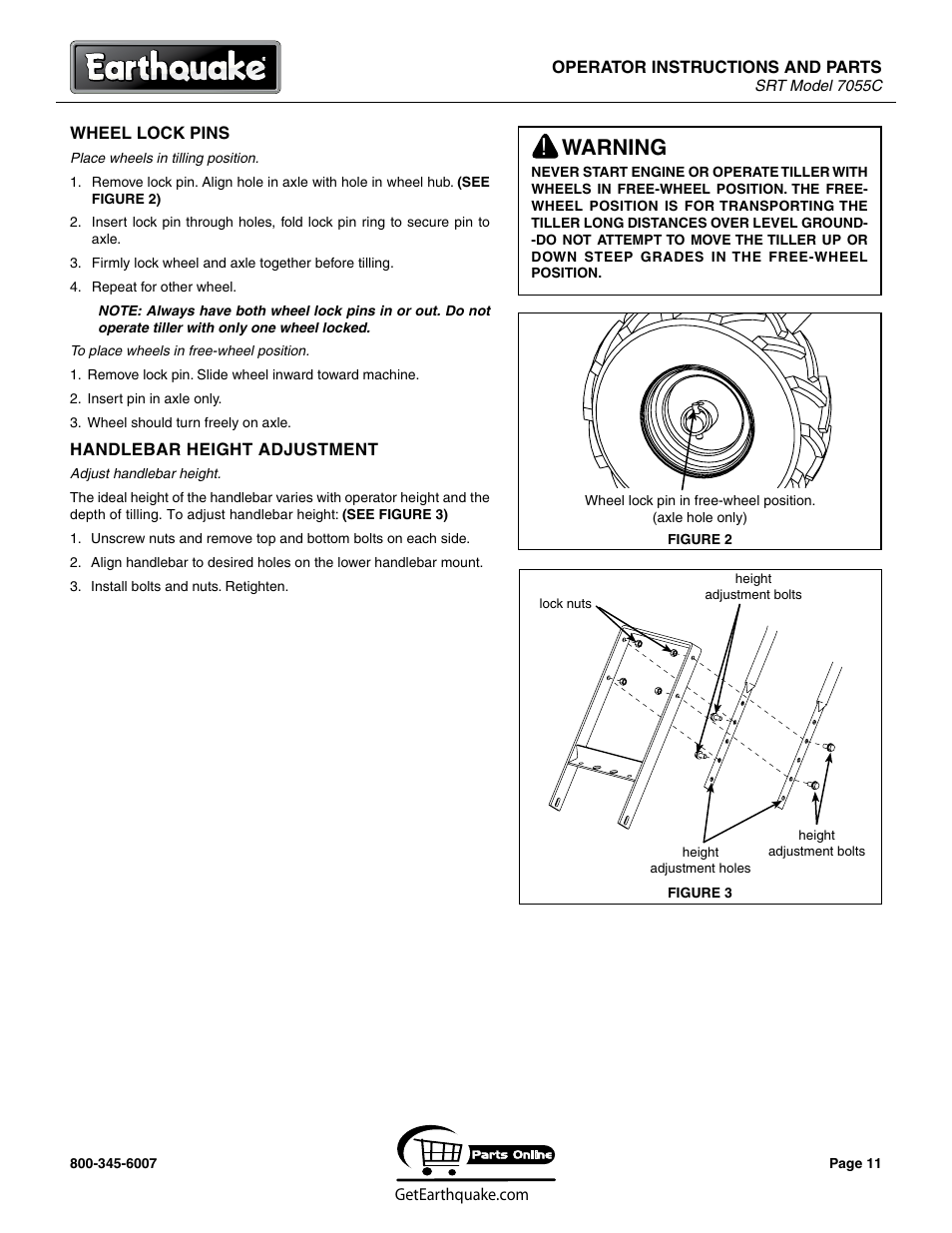 Warning | EarthQuake 7055C User Manual | Page 11 / 28