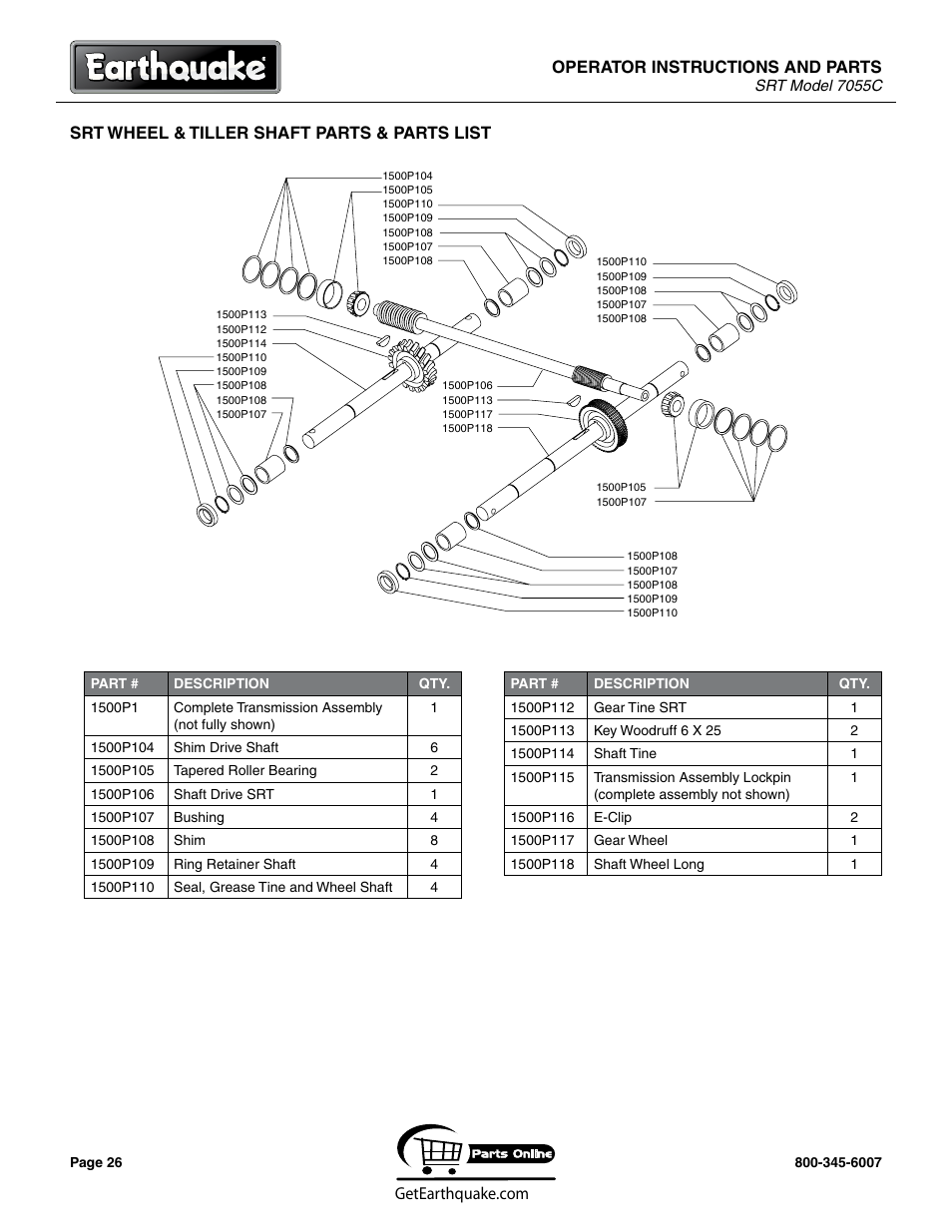 EarthQuake 7055C User Manual | Page 26 / 28