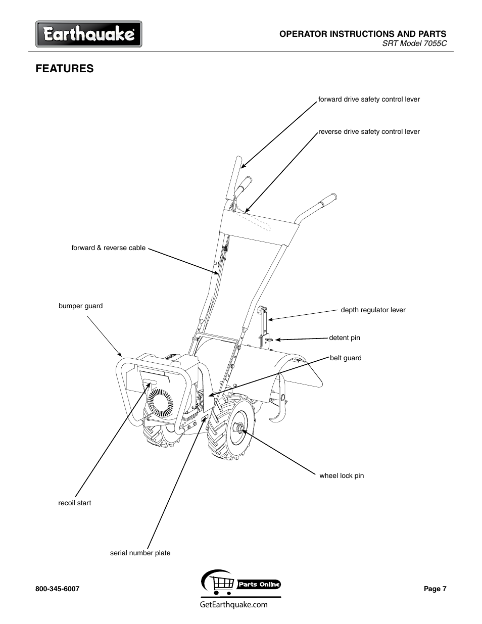 Features | EarthQuake 7055C User Manual | Page 7 / 28