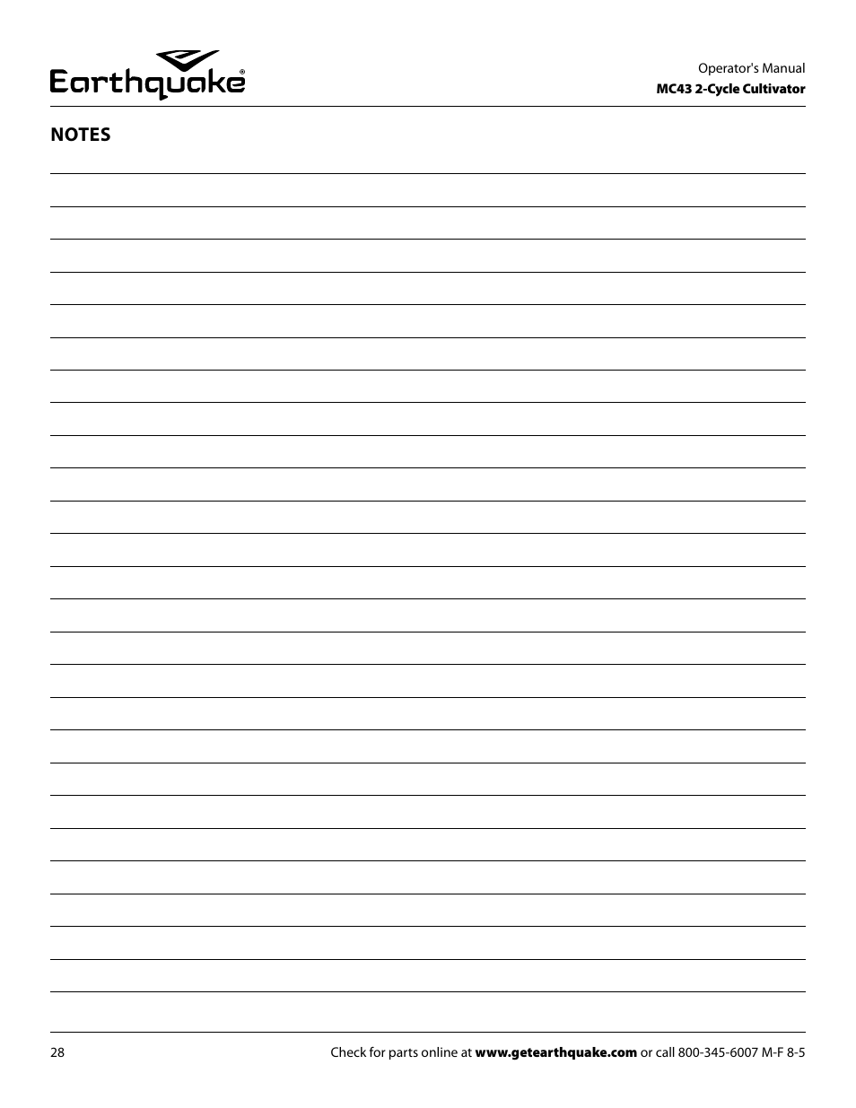EarthQuake MC43 User Manual | Page 28 / 32