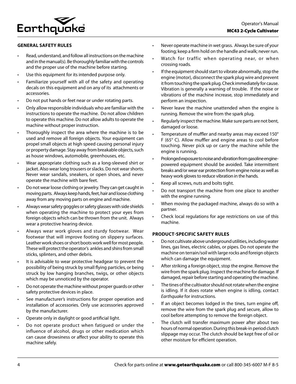 EarthQuake MC43 User Manual | Page 4 / 32