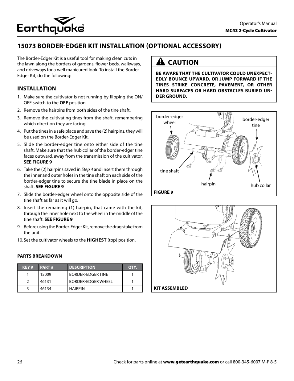 Caution | EarthQuake MC43E User Manual | Page 26 / 32