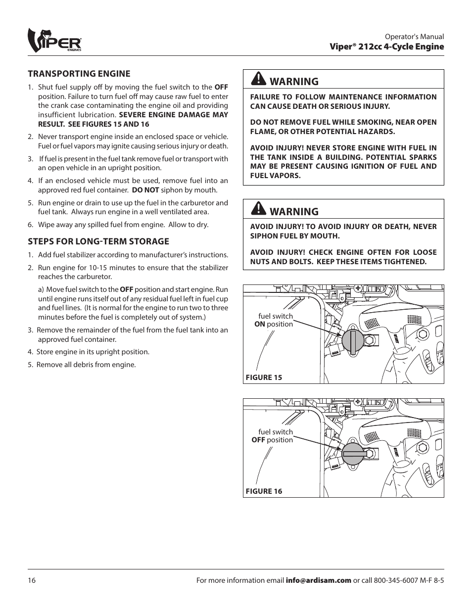 Warning | EarthQuake 14268 User Manual | Page 16 / 24