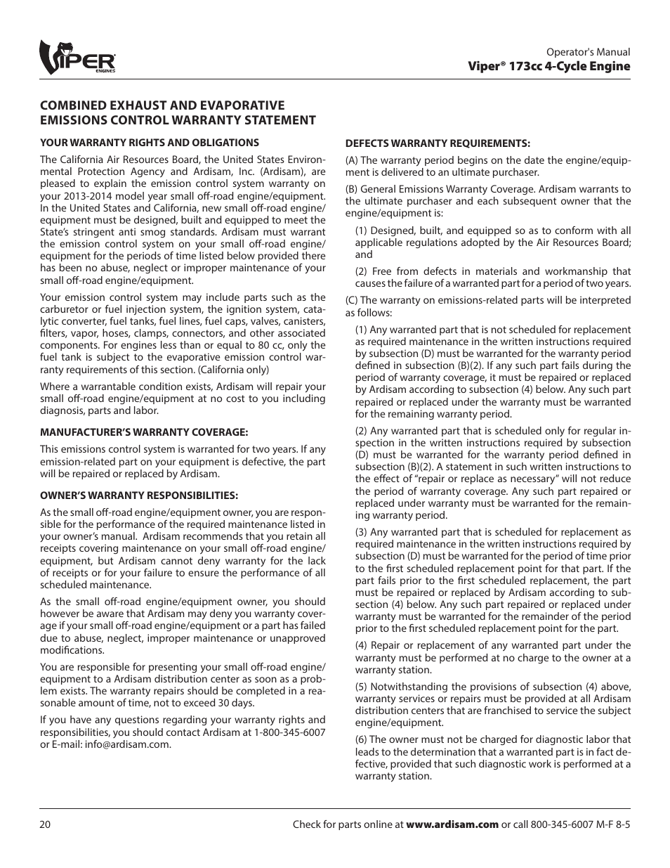 EarthQuake 600050VCE User Manual | Page 20 / 24