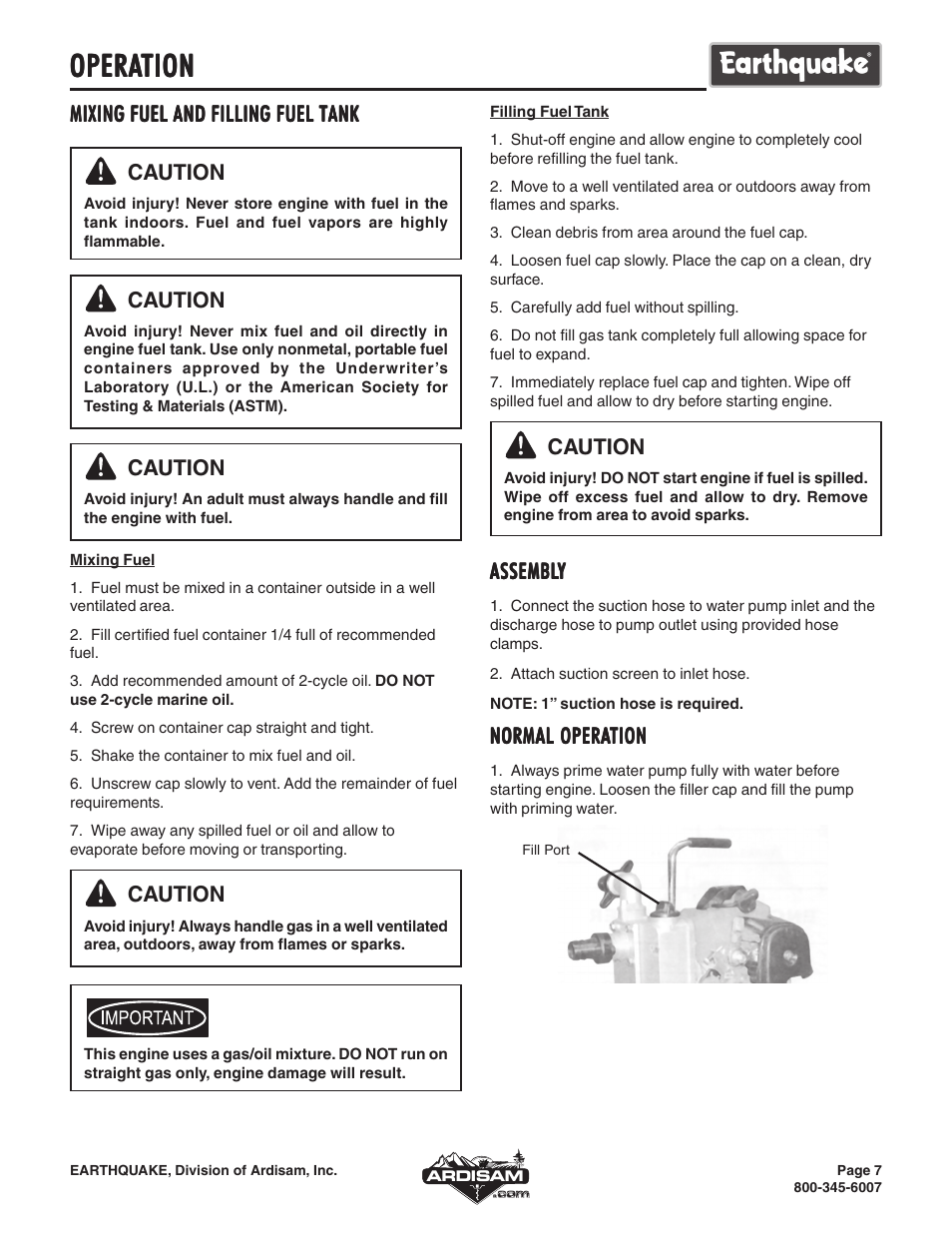 Opera, Opera operation tion tion tion tion | EarthQuake WP4310 User Manual | Page 7 / 16