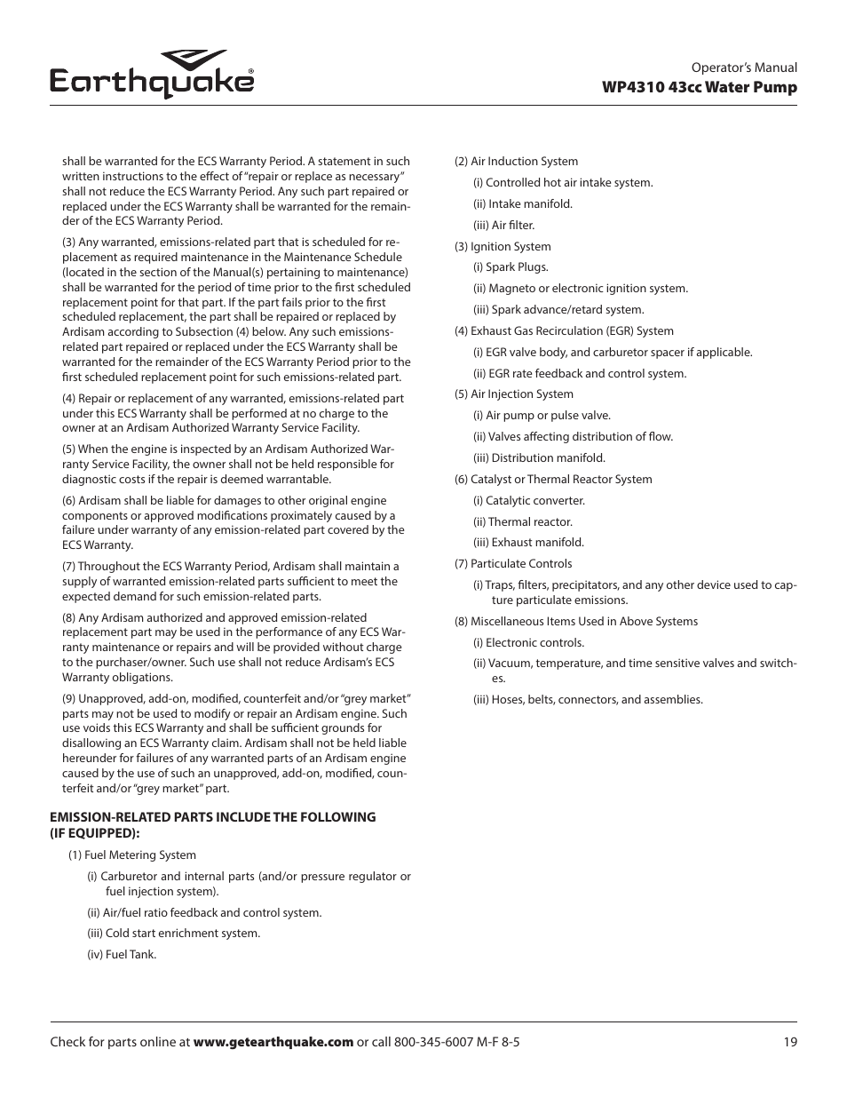 EarthQuake WP4310 User Manual | Page 19 / 20