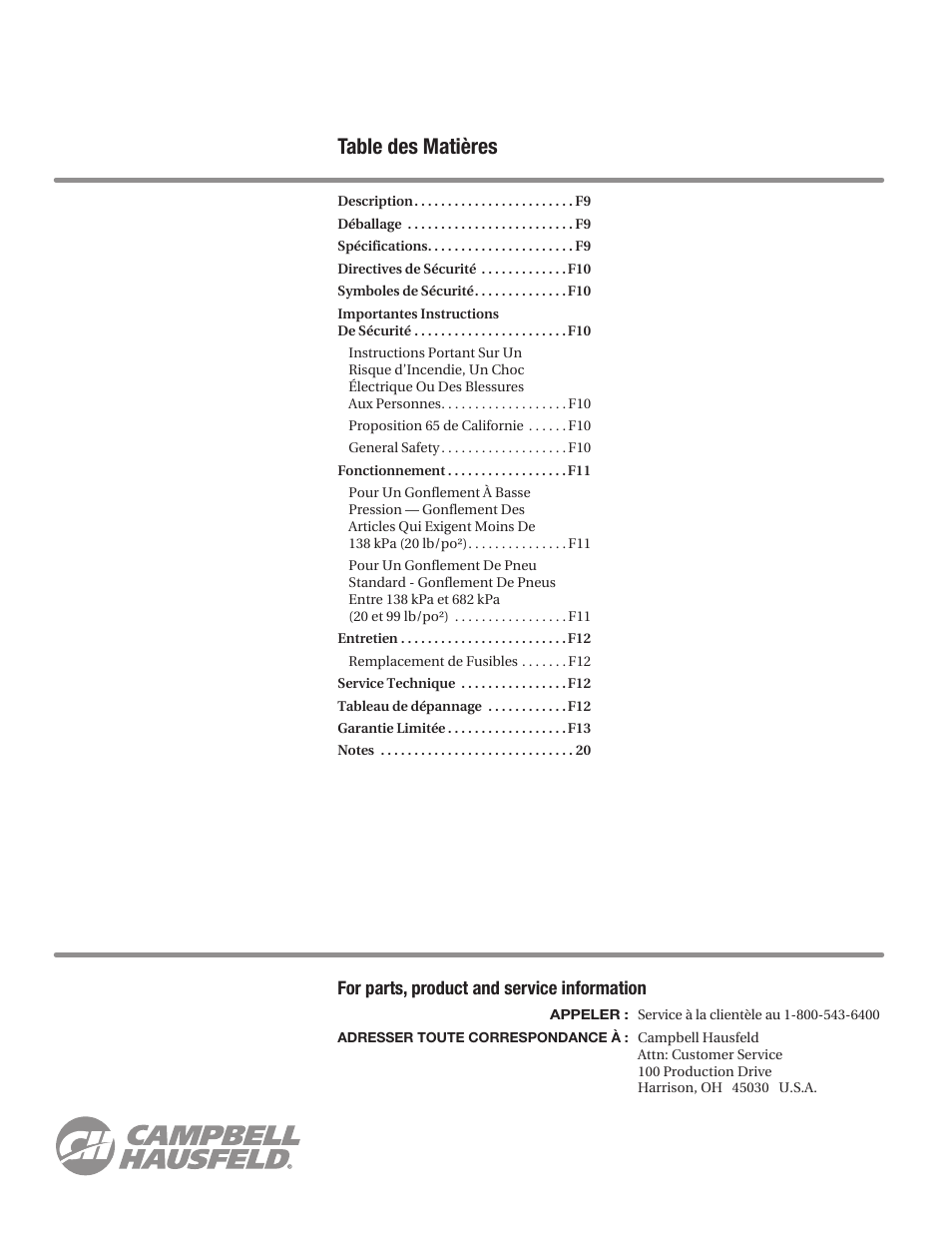 Campbell Hausfeld RP3300 User Manual | Page 8 / 20