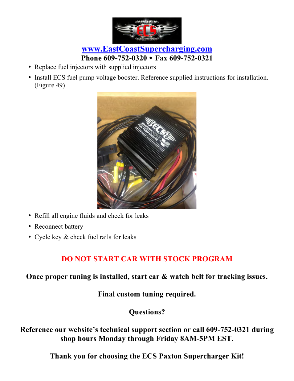 East Coast Supercharging ECS Paxton SC1500 C5 Supercharger Kit User Manual | Page 23 / 23