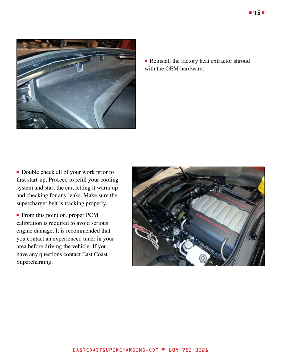 East Coast Supercharging ECS Paxton SC1500 '15 C7 Supercharger Kit User Manual | Page 45 / 45