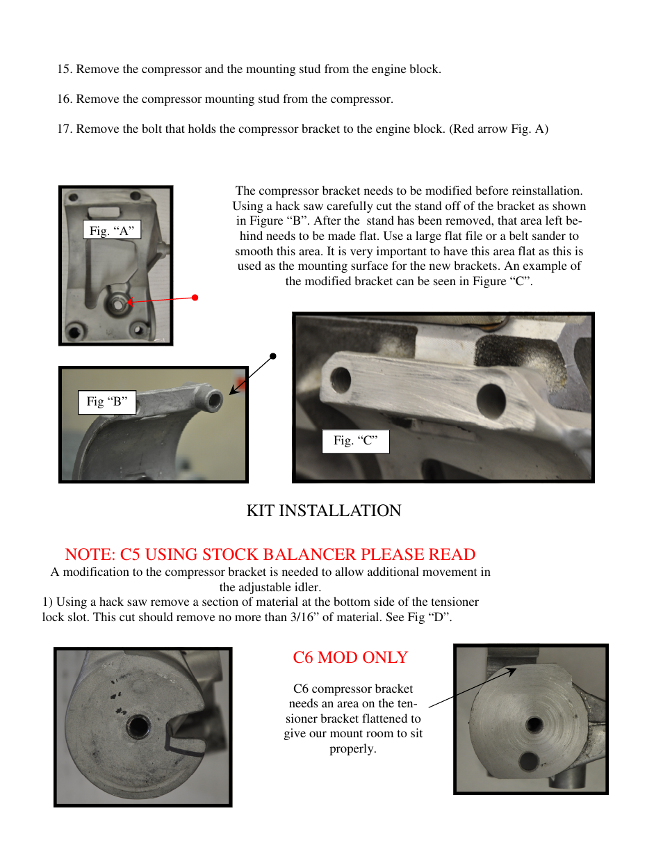 C6 mod only | East Coast Supercharging Alternator Relocate Kit User Manual | Page 3 / 4