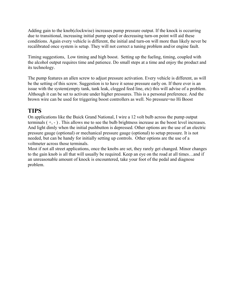 Tips | East Coast Supercharging ECS Alky C6 User Manual | Page 24 / 25