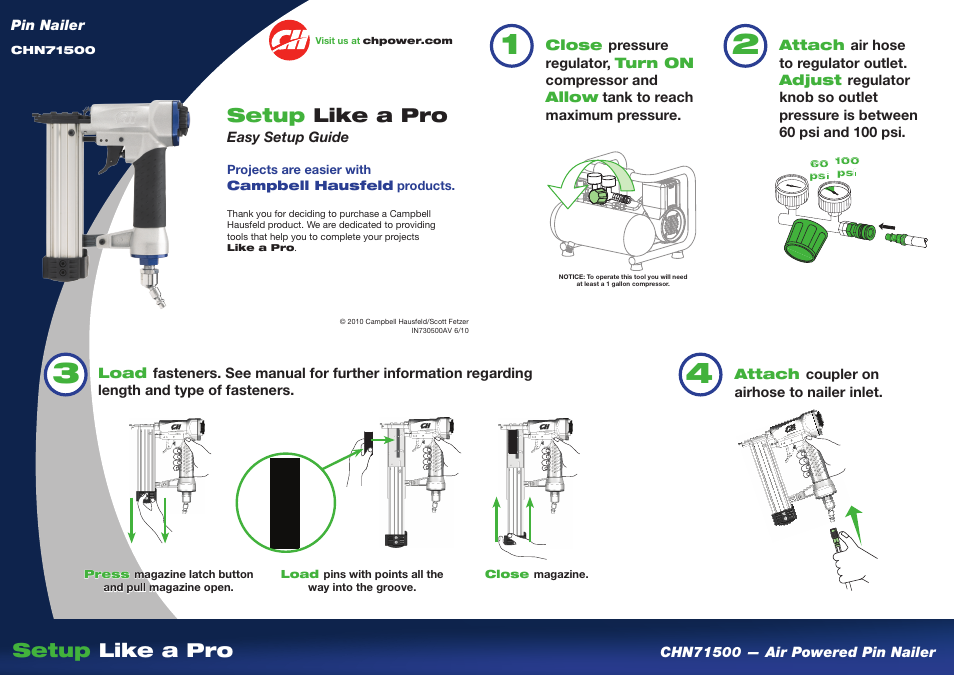 Campbell Hausfeld CHN71500 User Manual | 2 pages