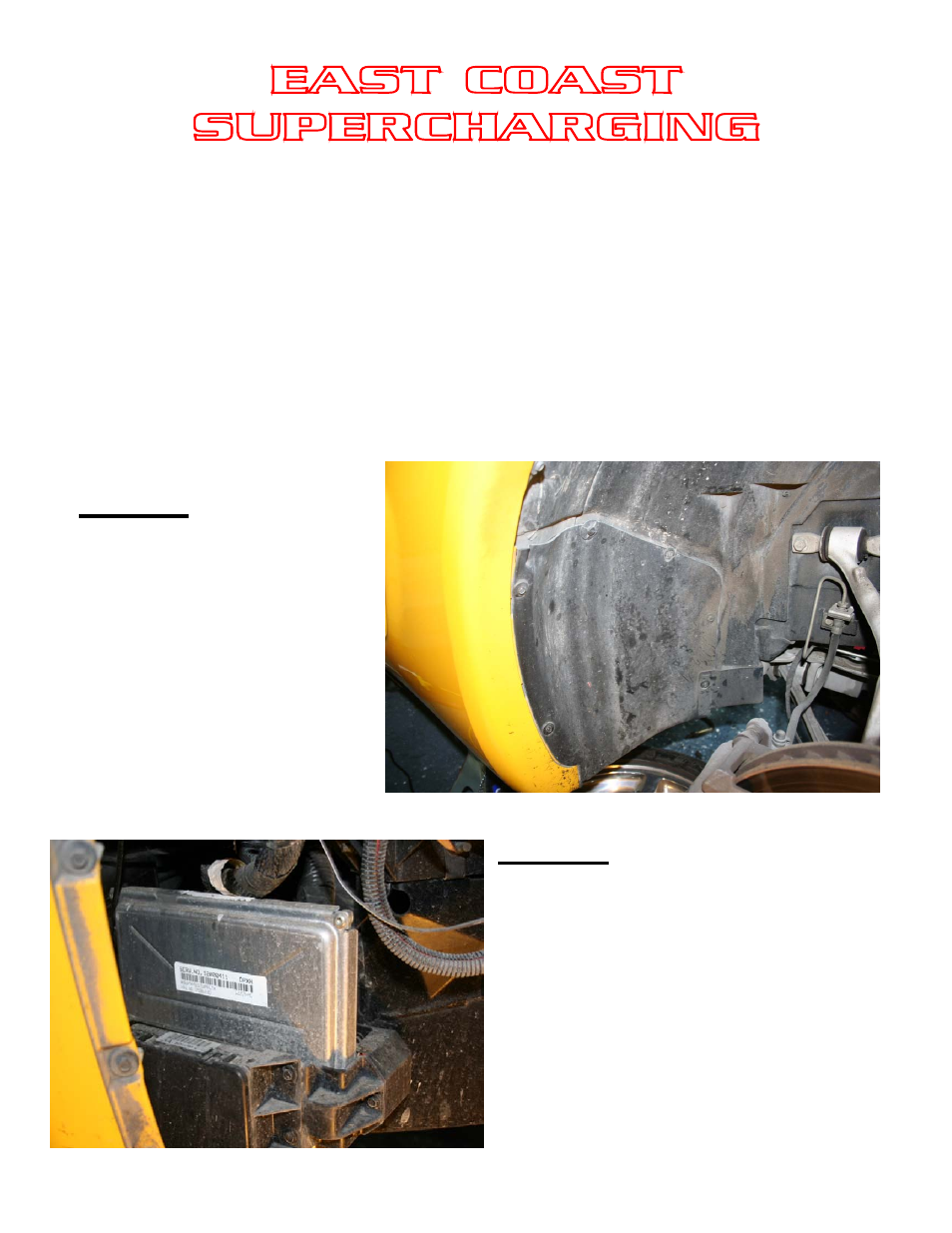 East Coast Supercharging PCM Removal - C5 Corvette User Manual | 2 pages