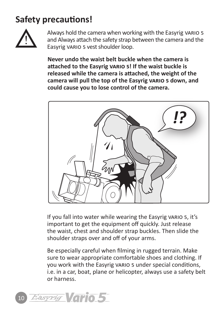 Safety precautions | Easyrig 5 Vario User Manual | Page 10 / 12
