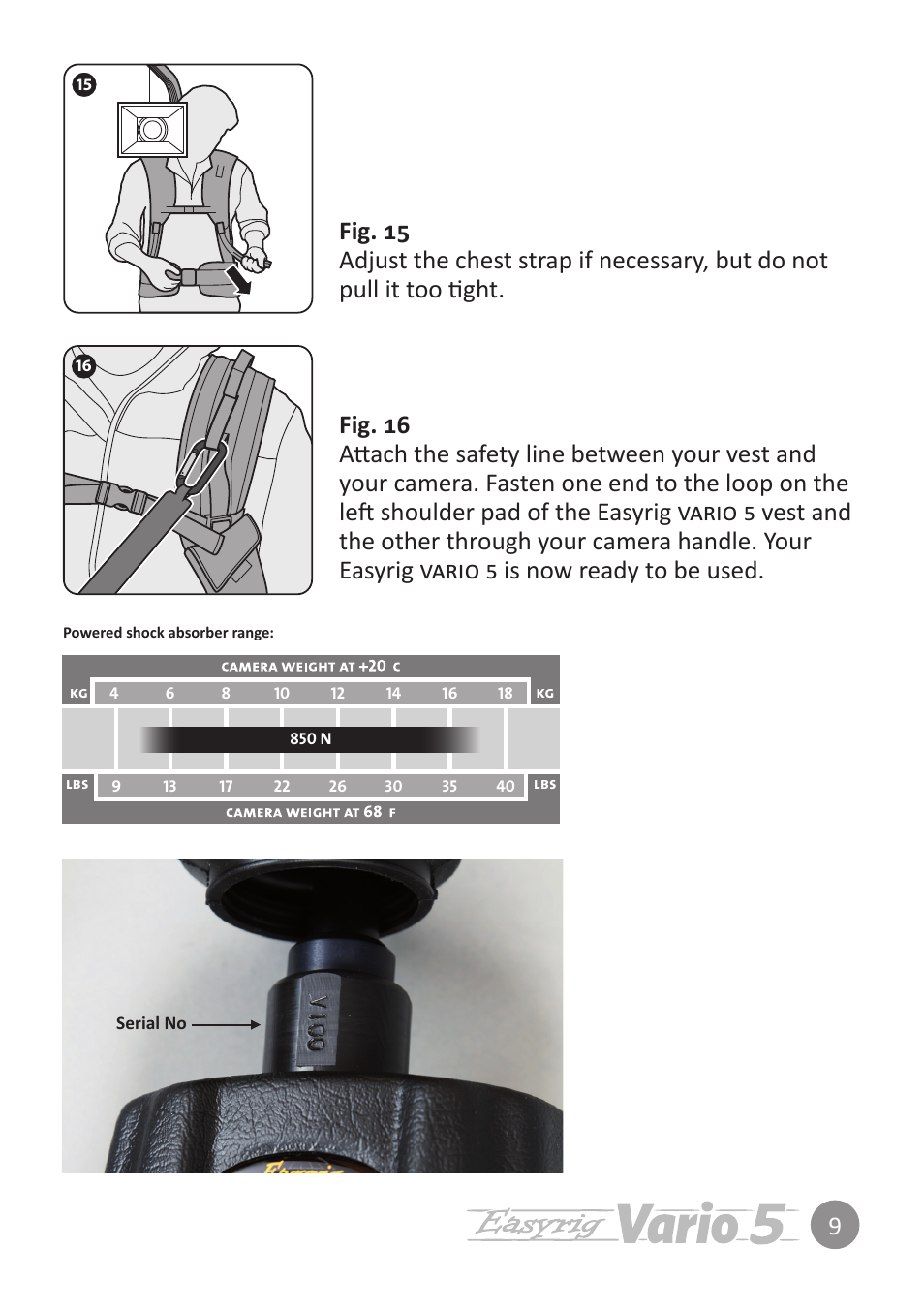 Easyrig 5 Vario User Manual | Page 9 / 12