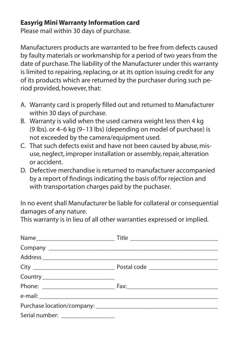 Easyrig Mini User Manual | Page 3 / 4
