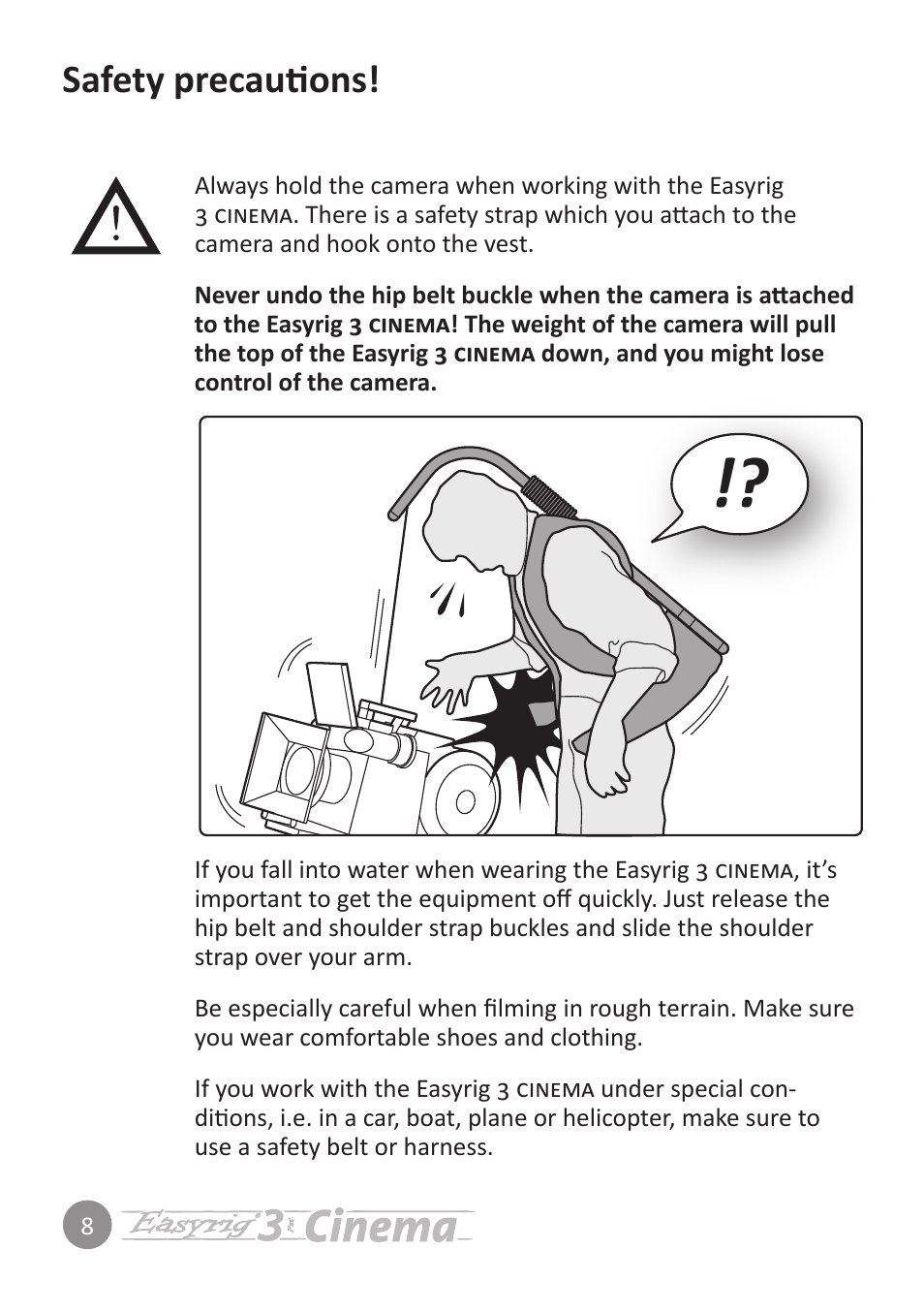 Safety precautions | Easyrig 3 Cinema User Manual | Page 8 / 12