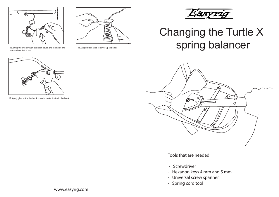 Easyrig Changing the Turtle X spring balancer User Manual | 2 pages