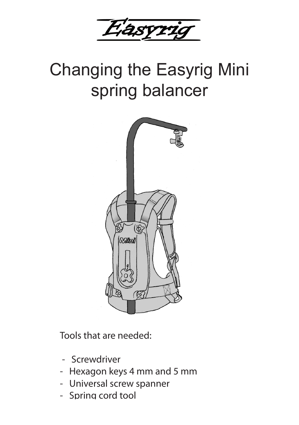 Easyrig Changing Easyrig mini spring balancer User Manual | 4 pages