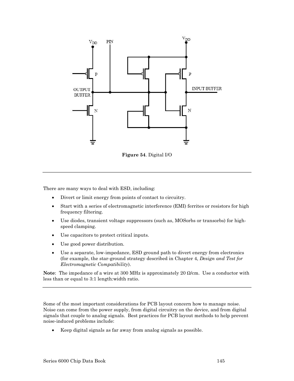 Electrostatic discharge design guidelines, Power supply, ground, and noise considerations | Echelon Series 6000 Chip databook User Manual | Page 157 / 181