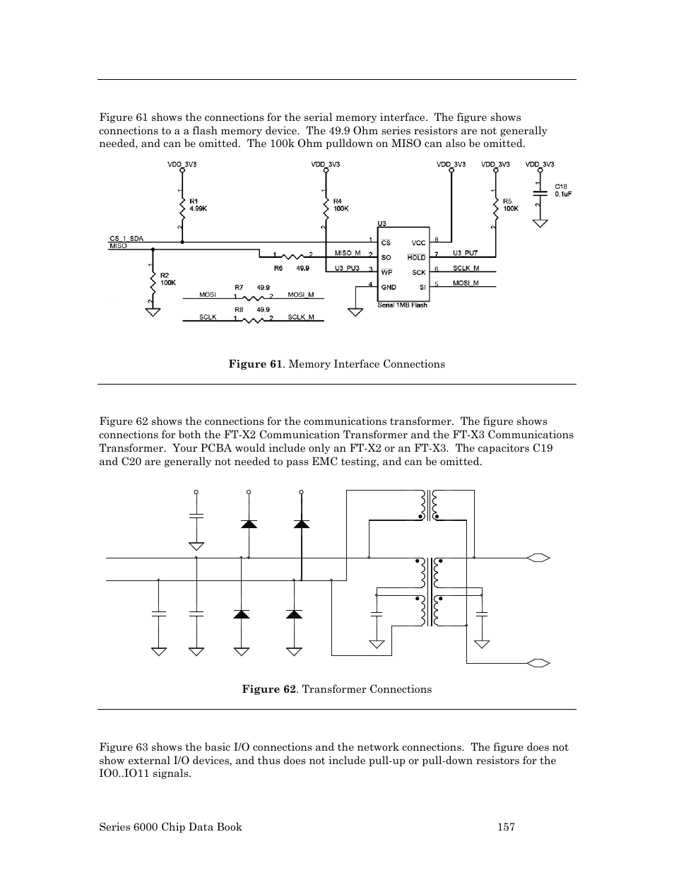 Memory interface connections, Transformer connections, I/o and network connections | Figure 62 . transformer connections | Echelon Series 6000 Chip databook User Manual | Page 169 / 181