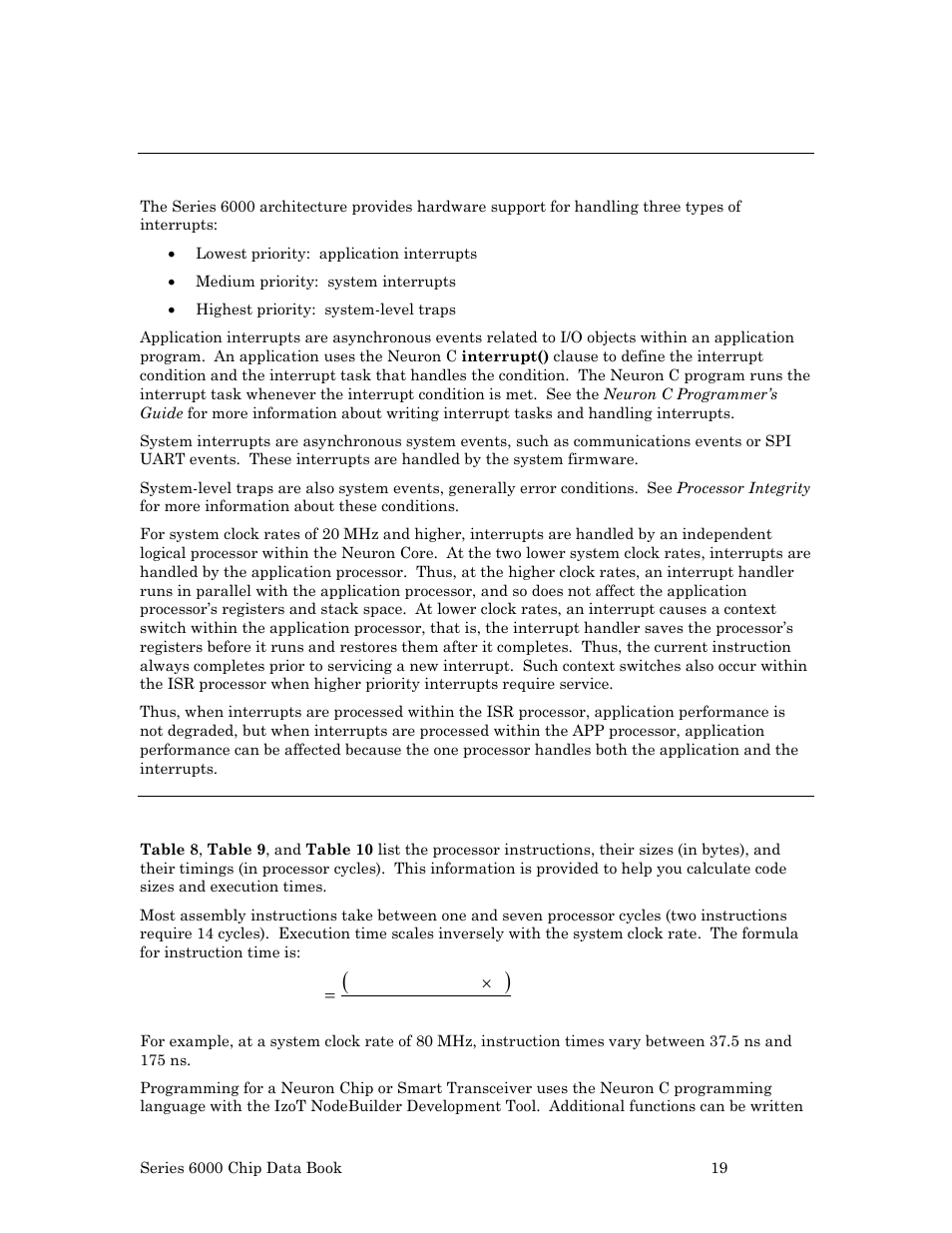 Interrupts, Assembly instruction set | Echelon Series 6000 Chip databook User Manual | Page 31 / 181