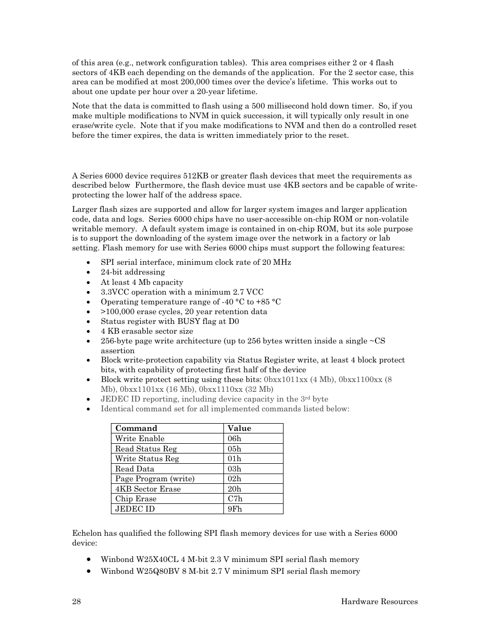 Device support | Echelon Series 6000 Chip databook User Manual | Page 40 / 181