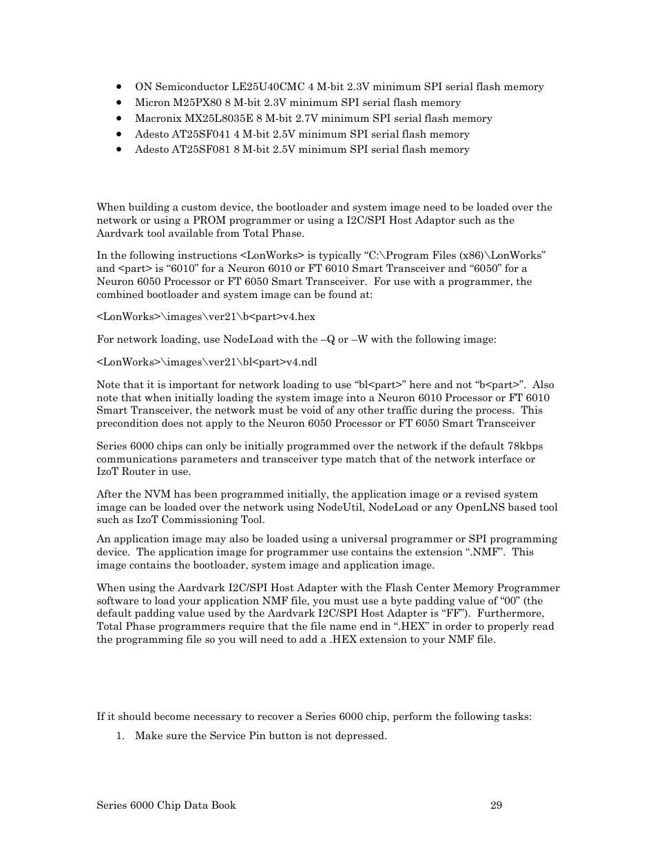 Device programming, Recovering a device | Echelon Series 6000 Chip databook User Manual | Page 41 / 181