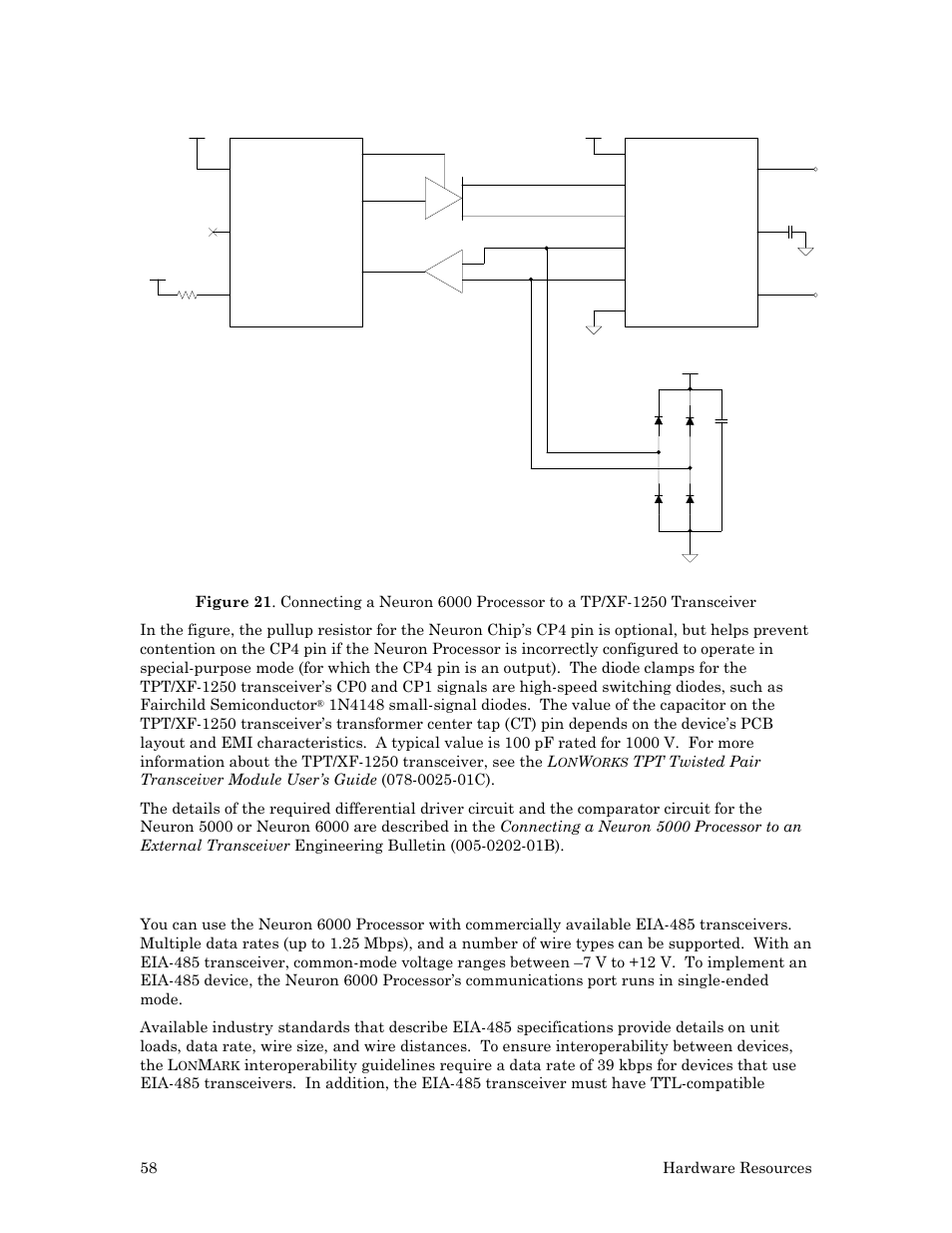 Eia-485 transceivers | Echelon Series 6000 Chip databook User Manual | Page 70 / 181