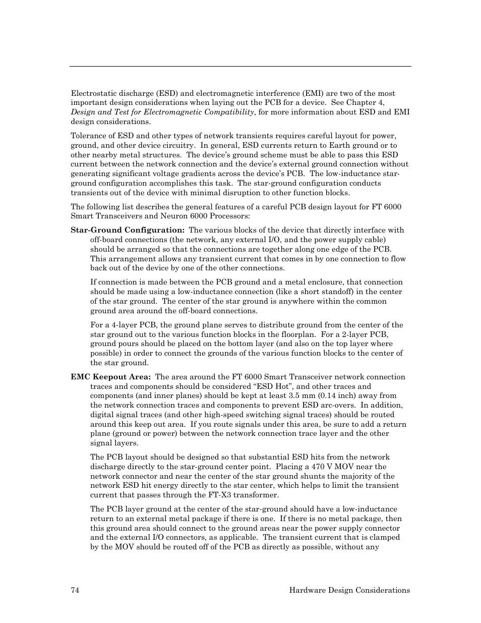 Pc board layout guidelines | Echelon Series 6000 Chip databook User Manual | Page 86 / 181