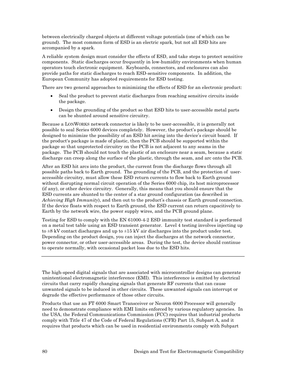 Electromagnetic interference | Echelon Series 6000 Chip databook User Manual | Page 92 / 181