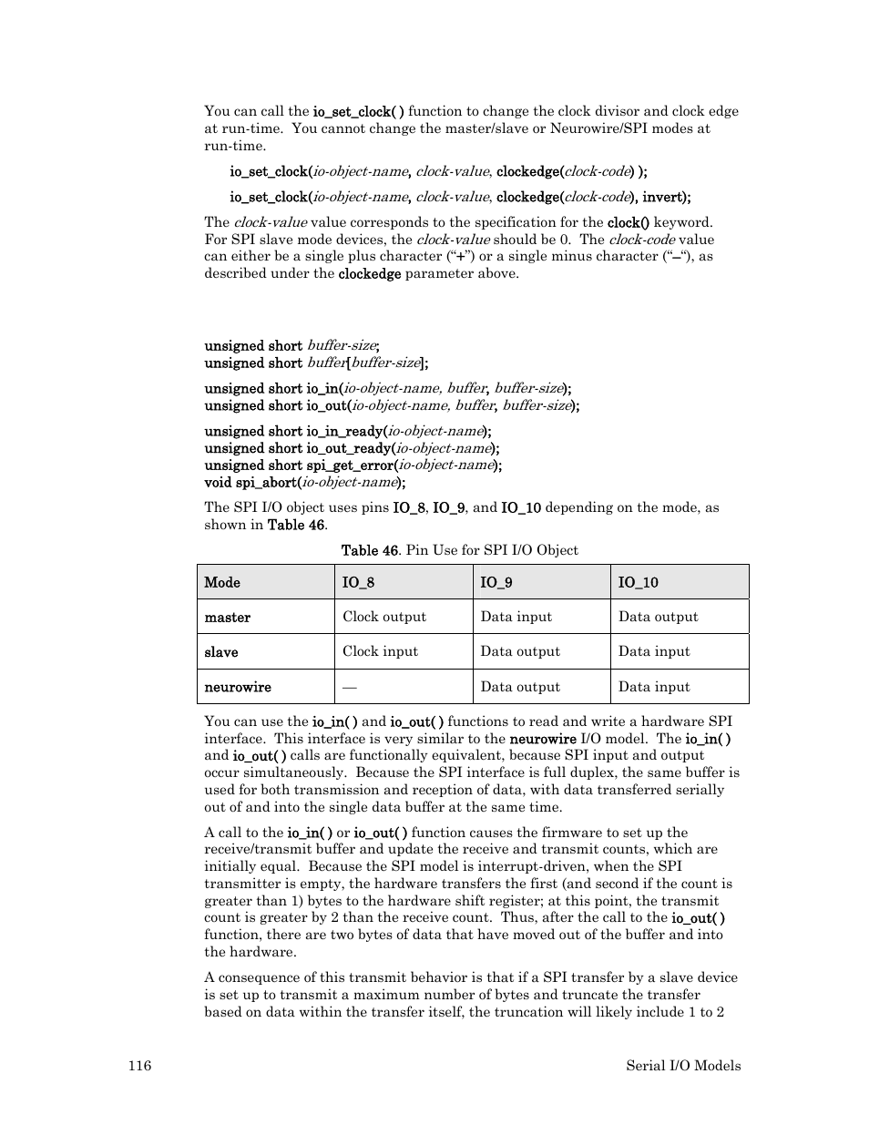 Usage | Echelon I/O Model Reference for Smart Transceivers and Neuron Chips User Manual | Page 126 / 209