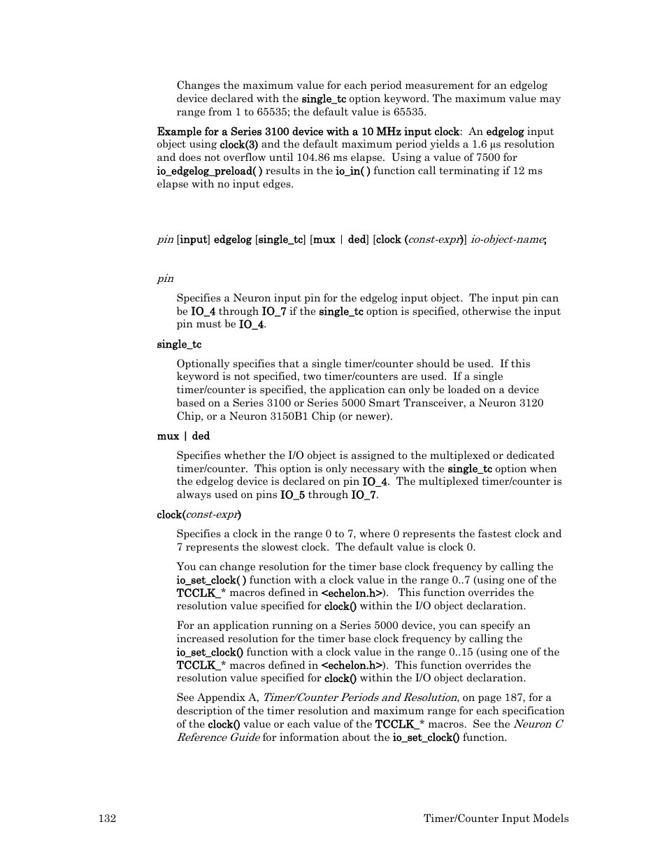 Syntax | Echelon I/O Model Reference for Smart Transceivers and Neuron Chips User Manual | Page 142 / 209